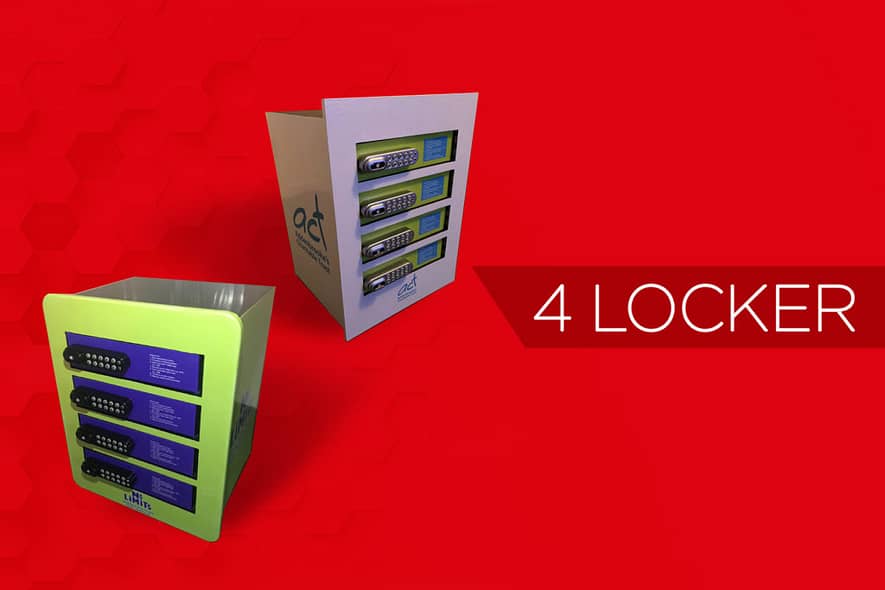 4 locker mobile phone charging station